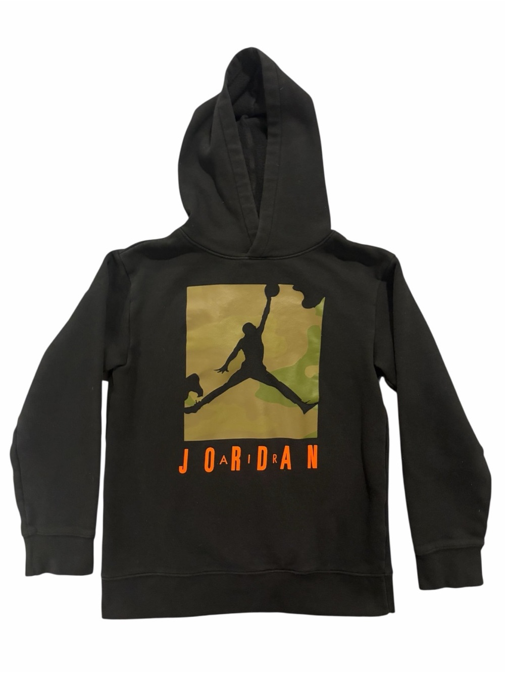 Kid’s Air Jordan Hoodie with Camo Jumpman Graphic, Large (Youth 12-13yrs)